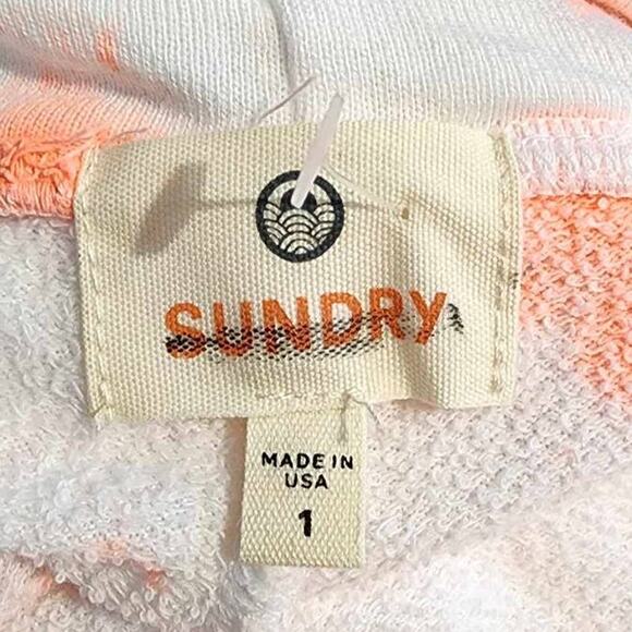 Sundry Pop Peach Tie Dye Drawstring Dolphin Terry Shorts 1 Small 4/6 - Picture 3 of 7